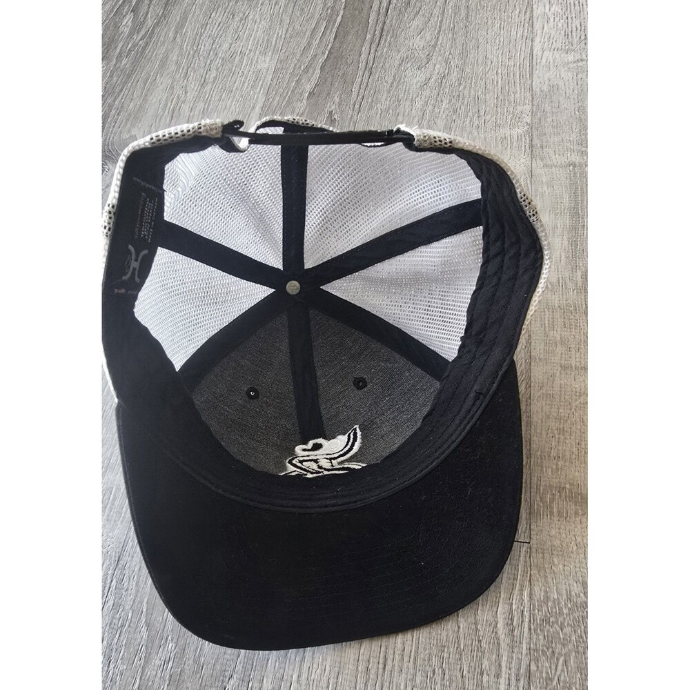 Hooey Mens Roughy Adjustable Snapback Baseball Cap Hat Grey Black Rodeo Cowboy - Picture 7 of 8